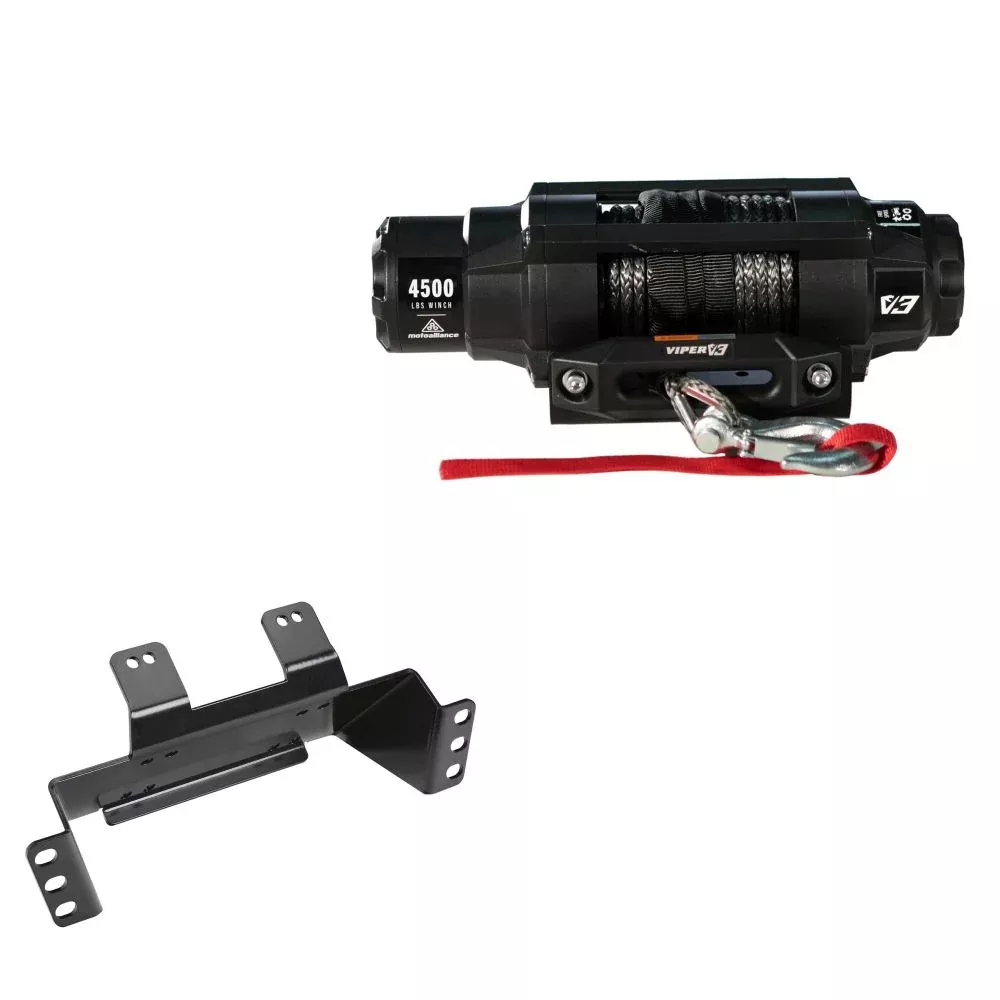 Viper 4500lbs V3 Winch Black Rope With Mount For Polaris Ranger Crew 500 2011-2013