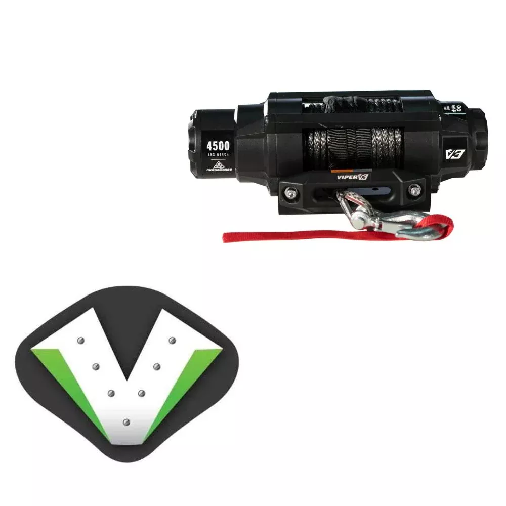 Viper 4500lbs V3 Winch Black Rope With Mount For Polaris Ranger Diesel 2011-2014