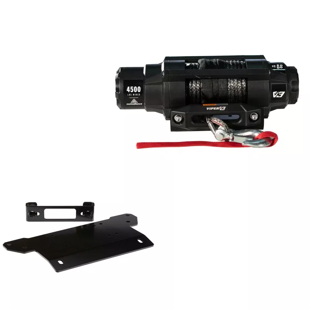 Viper 4500lbs V3 Winch Black Rope With Mount For Polaris Ranger XP 1000 2017-2023