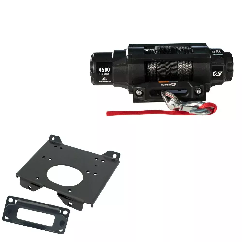 Viper 4500lbs V3 Winch Black Rope With Mount For Polaris RZR 4 XP 1000 2014-2021