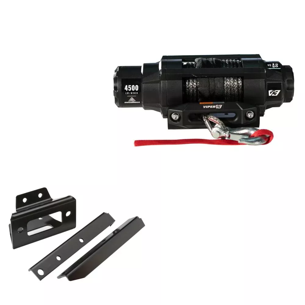 Viper 4500lbs V3 Winch Black Rope With Mount For Polaris RZR S 2008-2014