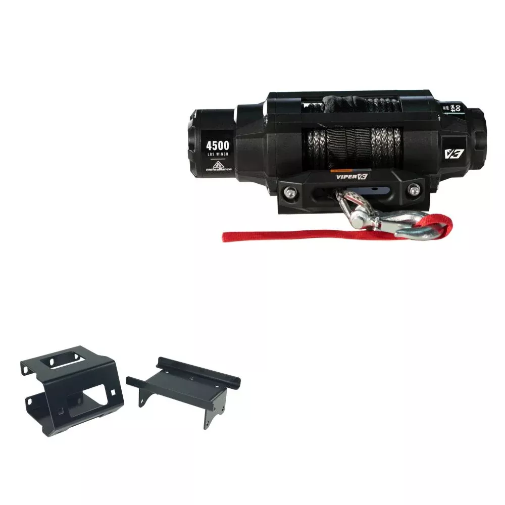 Viper 4500lbs V3 Winch Black Rope With Mount For Polaris Sportsman XP 850 2009-2014