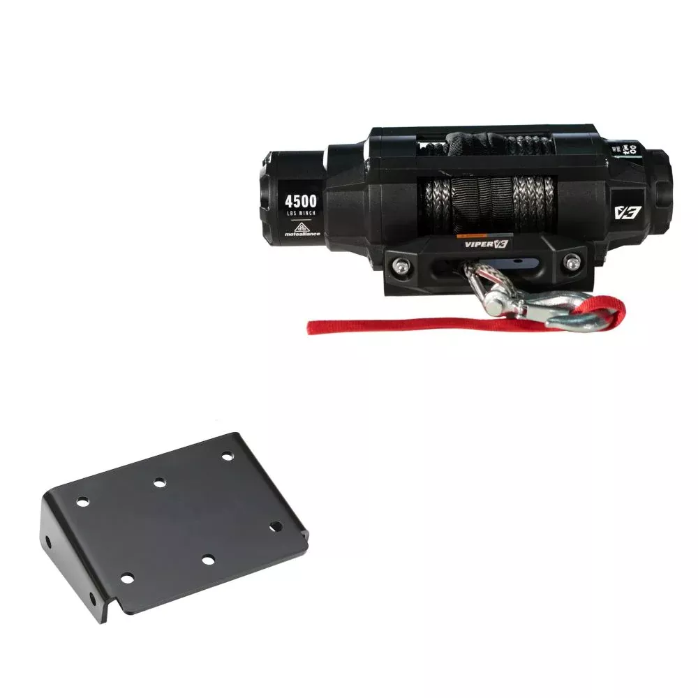 Viper 4500lbs V3 Winch Black Rope With Mount For Suzuki King Quad 450 2007-2010