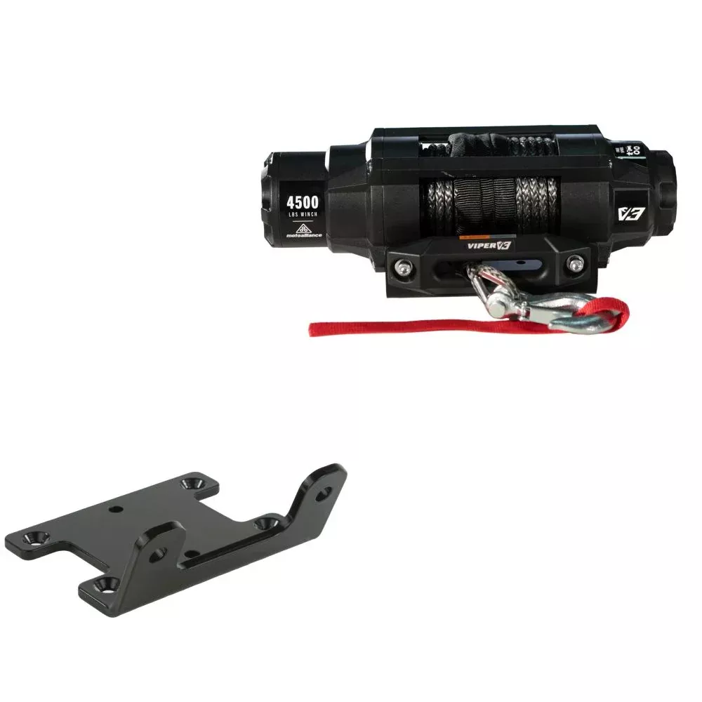 Viper 4500lbs V3 Winch Black Rope With Mount For Yamaha Grizzly 350 2007-2014