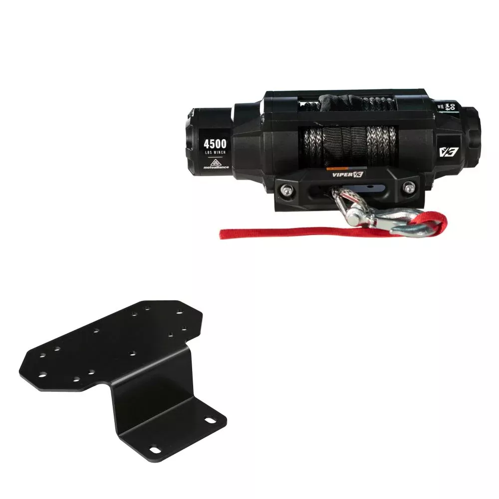 Viper 4500lbs V3 Winch Black Rope With Mount For Yamaha Rhino 660 2003-2007