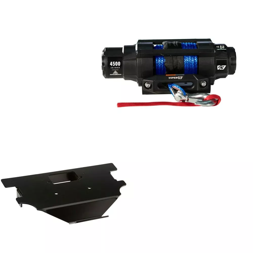 Viper 4500lbs V3 Winch Blue Rope With Mount For Honda Big Red 200 1982-1984