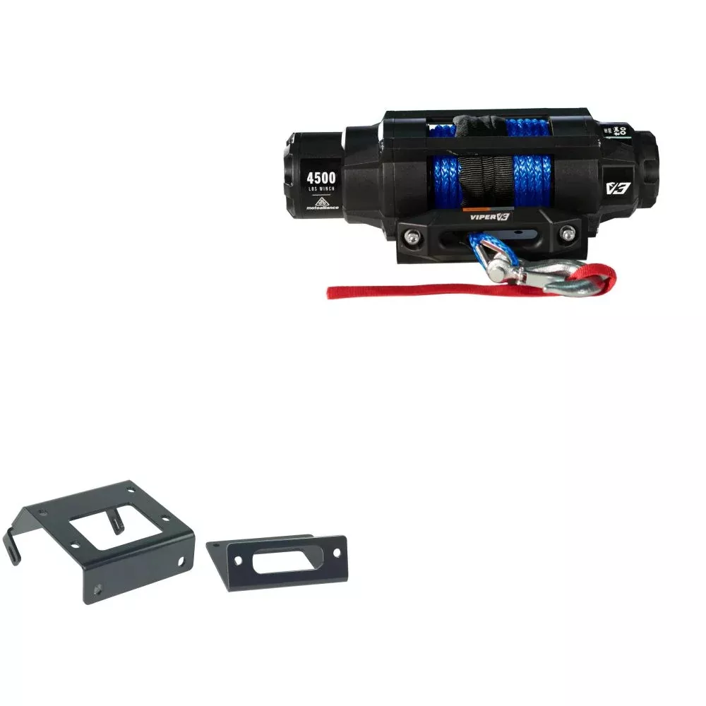 Viper 4500lbs V3 Winch Blue Rope With Mount For Honda Rancher 420 2014-2019