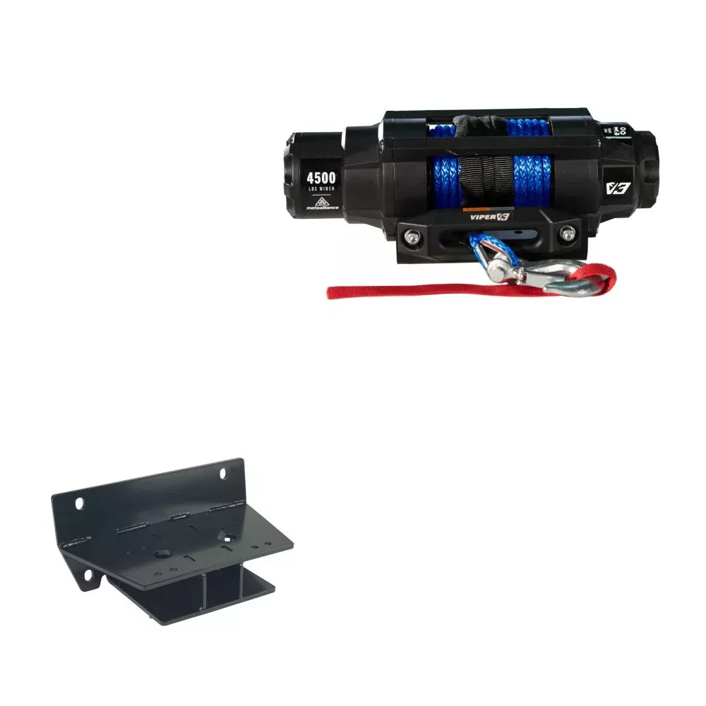 Viper 4500lbs V3 Winch Blue Rope With Mount For John Deer Gator XUV 590i 2017-2021