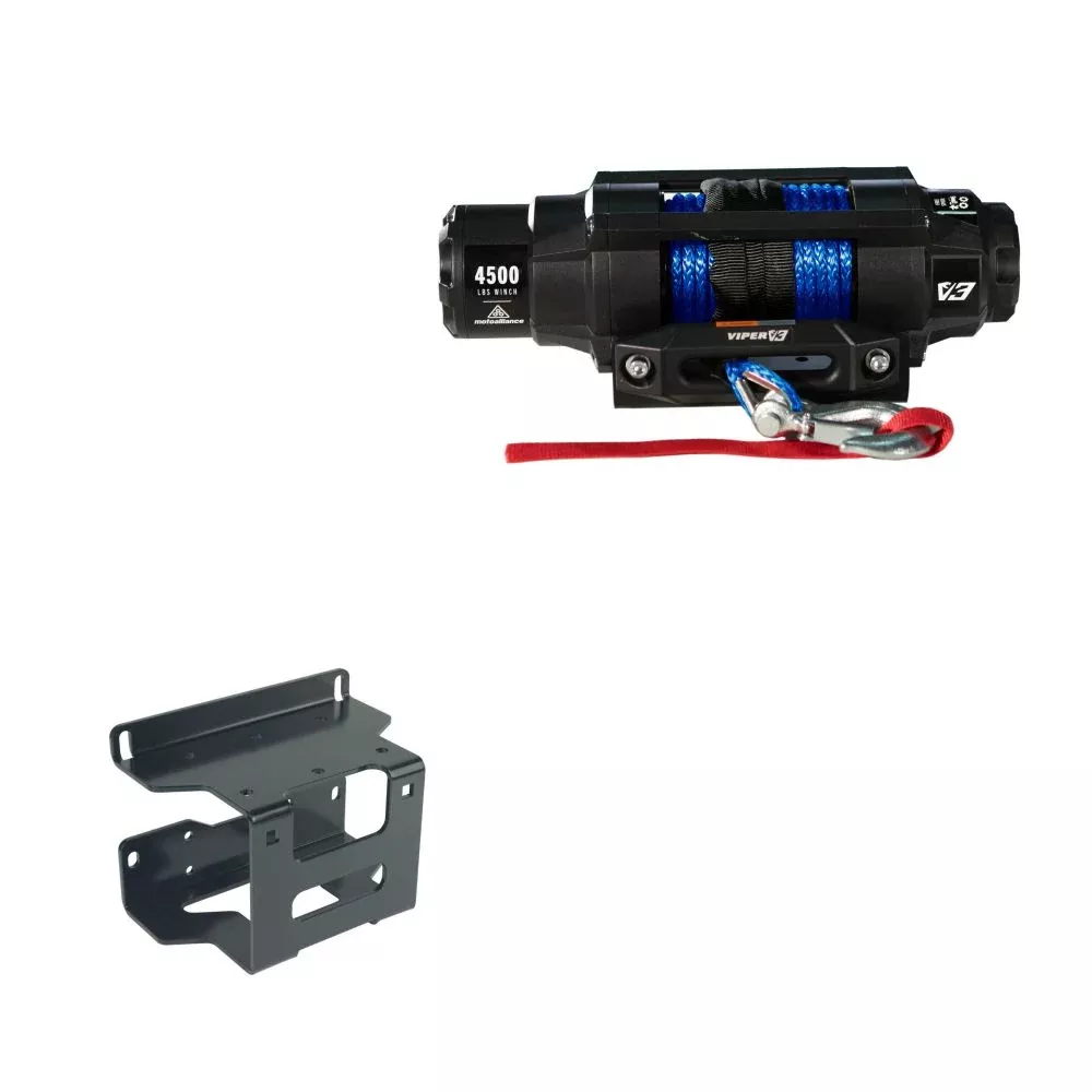 Viper 4500lbs V3 Winch Blue Rope With Mount For Polaris 300 2008-2010 V34500SE_BL