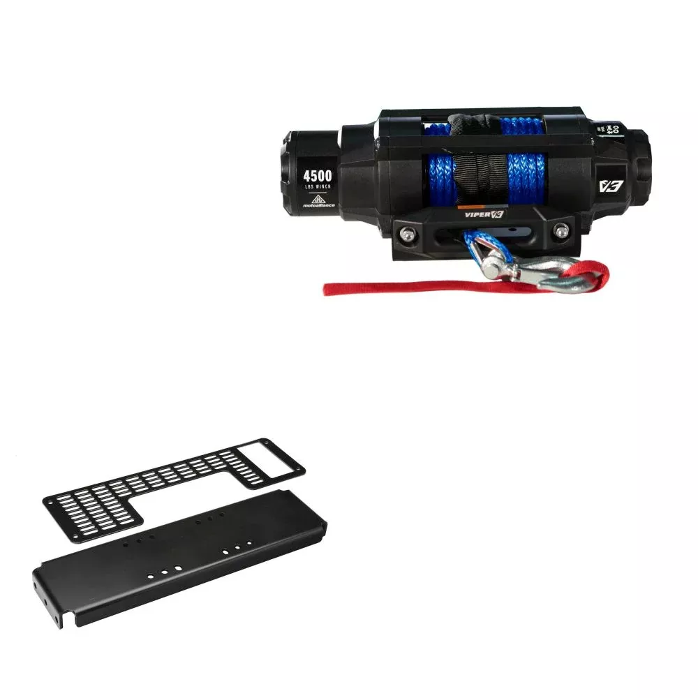 Viper 4500lbs V3 Winch Blue Rope With Mount For Polaris Ranger Crew 1000 2008-2009
