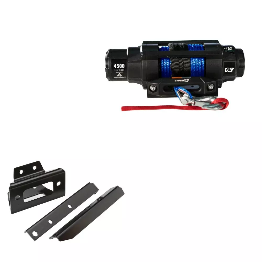 Viper 4500lbs V3 Winch Blue Rope With Mount For Polaris RZR S 2008-2014 V34500SE_BL