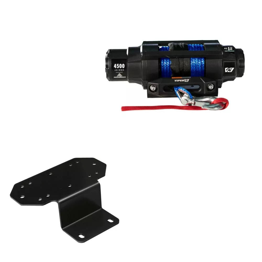 Viper 4500lbs V3 Winch Blue Rope With Mount For Yamaha Rhino 450 2006-2011