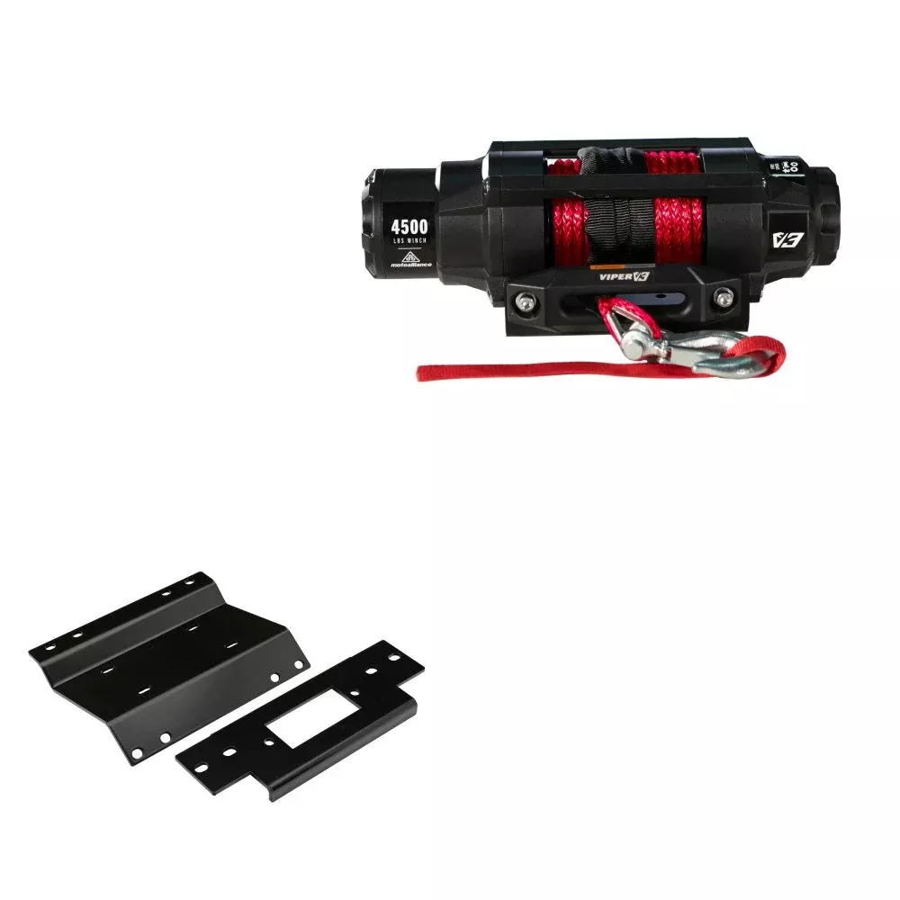 Viper 4500lbs V3 Winch Red Rope With Mount For Honda Foreman 450 1998-2004