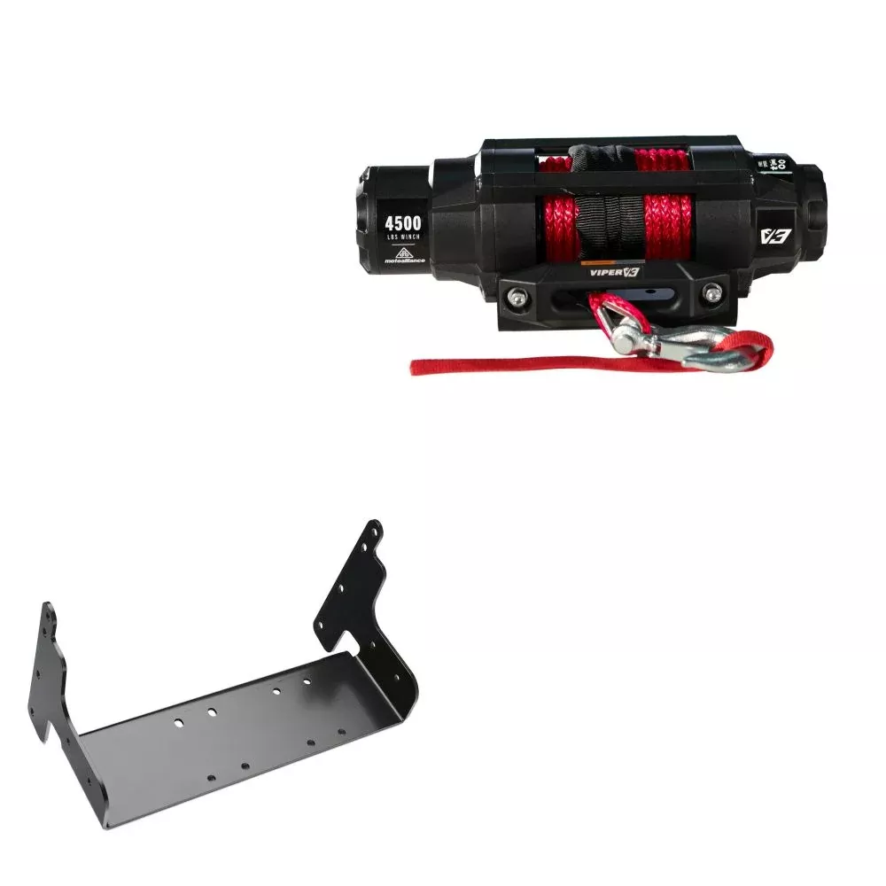 Viper 4500lbs V3 Winch Red Rope With Mount For Polaris 300 Magnum 2003-2006