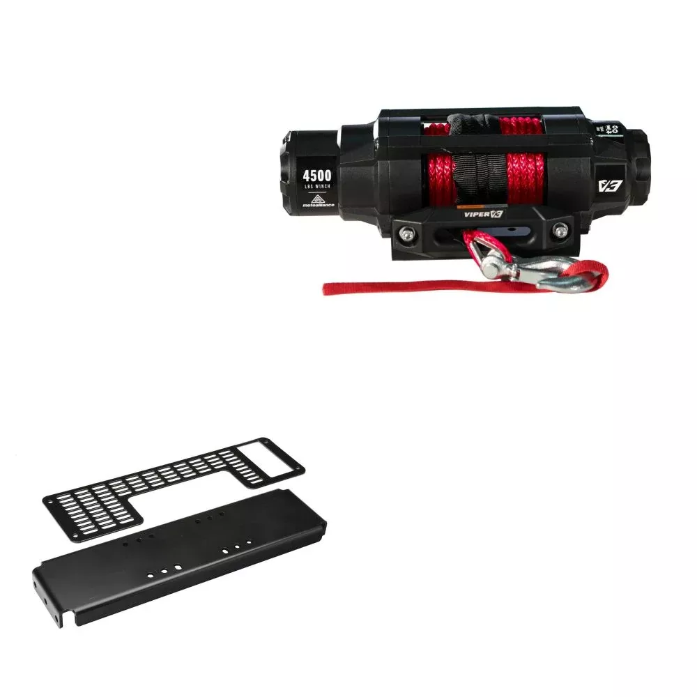 Viper 4500lbs V3 Winch Red Rope With Mount For Polaris Ranger 6×6 2002-2009