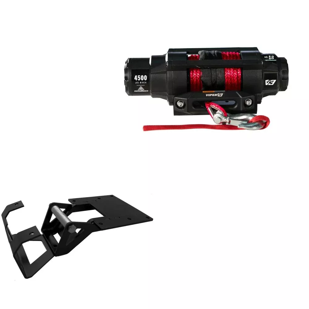 Viper 4500lbs V3 Winch Red Rope With Mount For Polaris RZR 4 XP 900 2011-2014