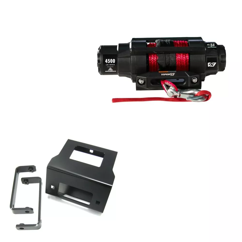 Viper 4500lbs V3 Winch Red Rope With Mount For Polaris Sportsman 500 2011-2014