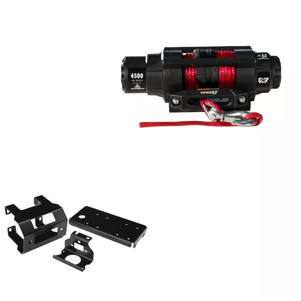 Viper 4500lbs V3 Winch Red Rope With Mount For Polaris Sportsman 90 2004