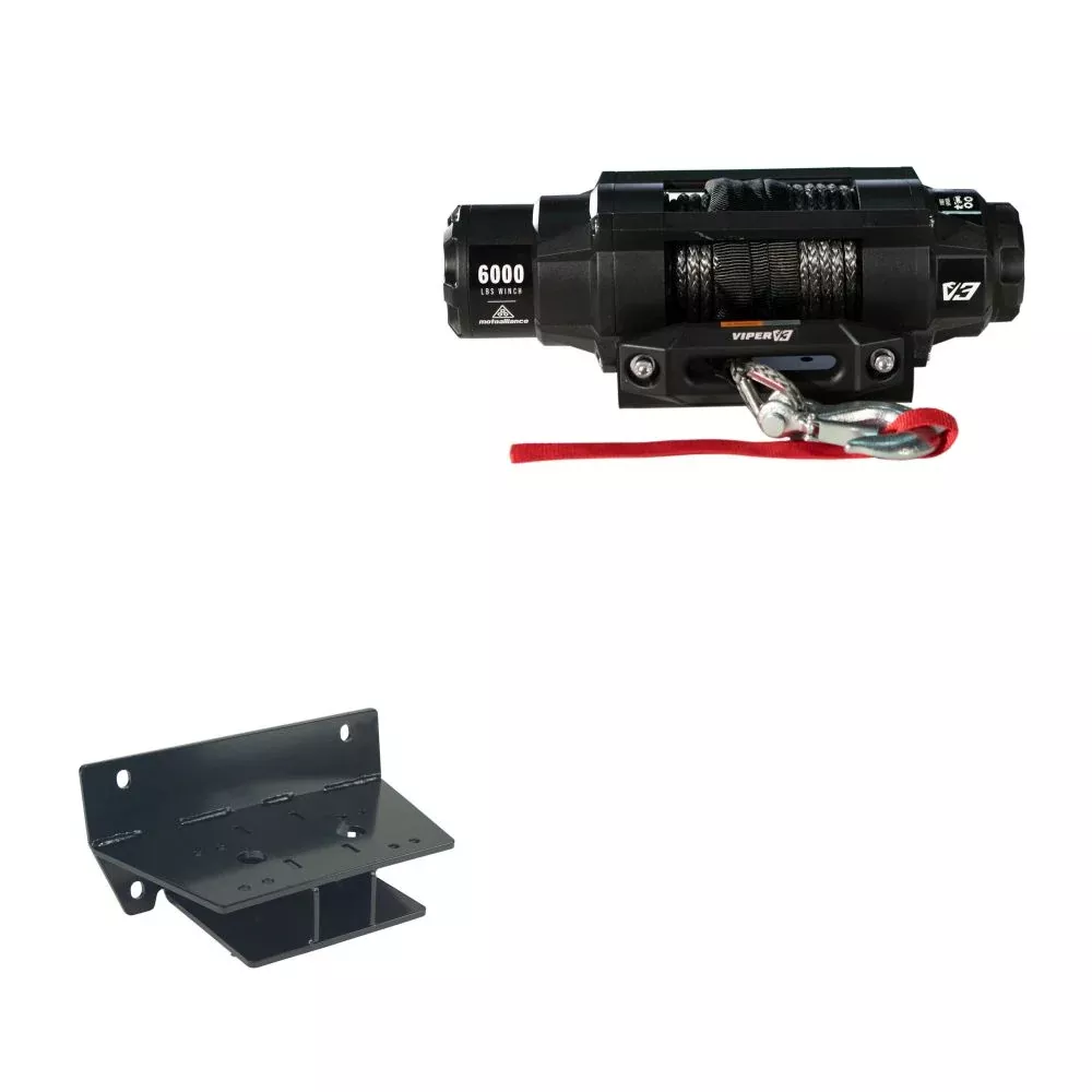 Viper 6000lbs V3 Winch Black Rope With Mount For John Deer Gator RSX 850i 2013-2021