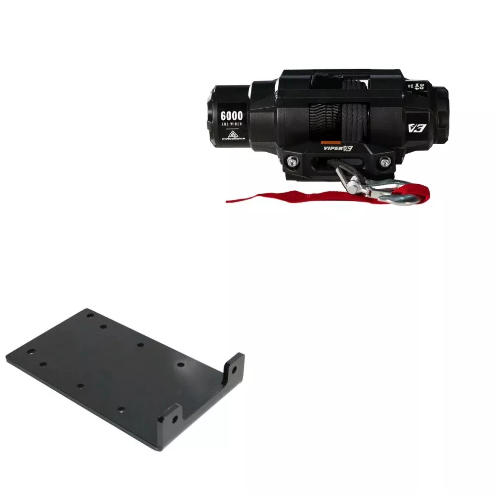 Viper 6000lbs V3 Winch Black Rope With Mount For Kawasaki Mule 4000 2009-2020