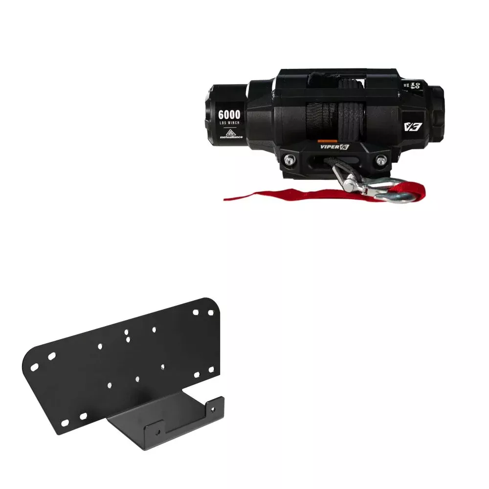 Viper 6000lbs V3 Winch Black Rope With Mount For Kawasaki Mule 600 610 2005-2016