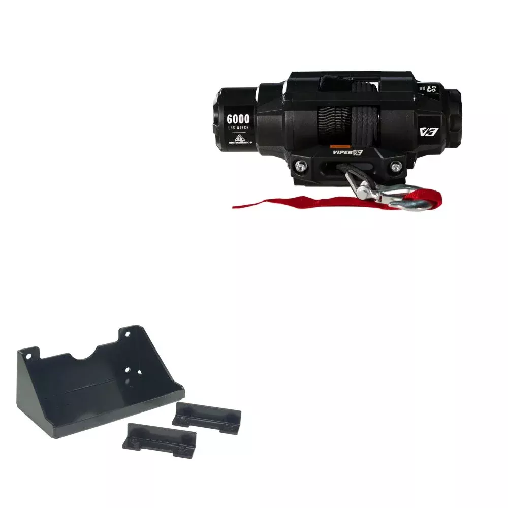 Viper 6000lbs V3 Winch Black Rope With Mount For Kawasaki Mule PRODXT DX 2015-2018