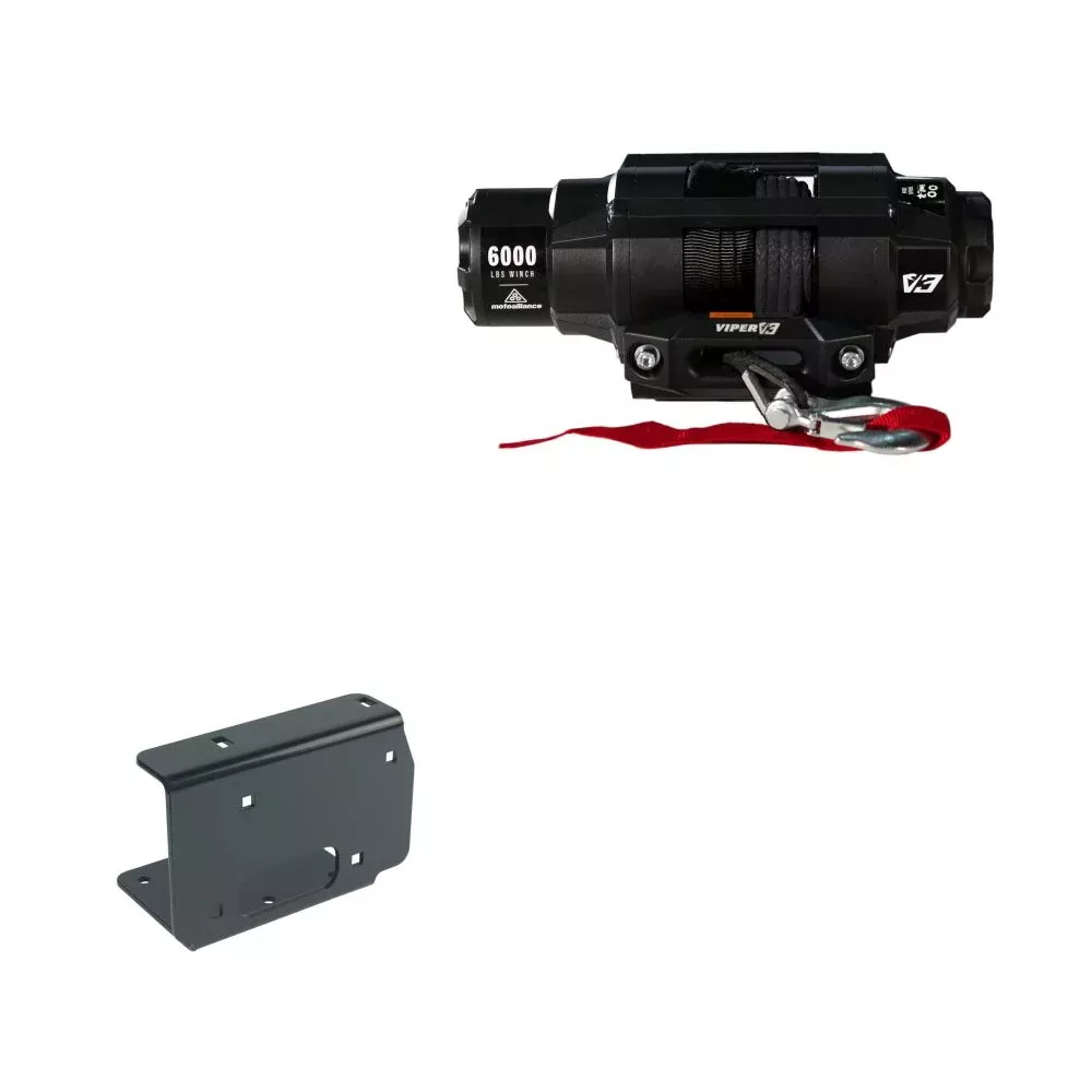 Viper 6000lbs V3 Winch Black Rope With Mount For Kawasaki Prairie 700 2004-2006