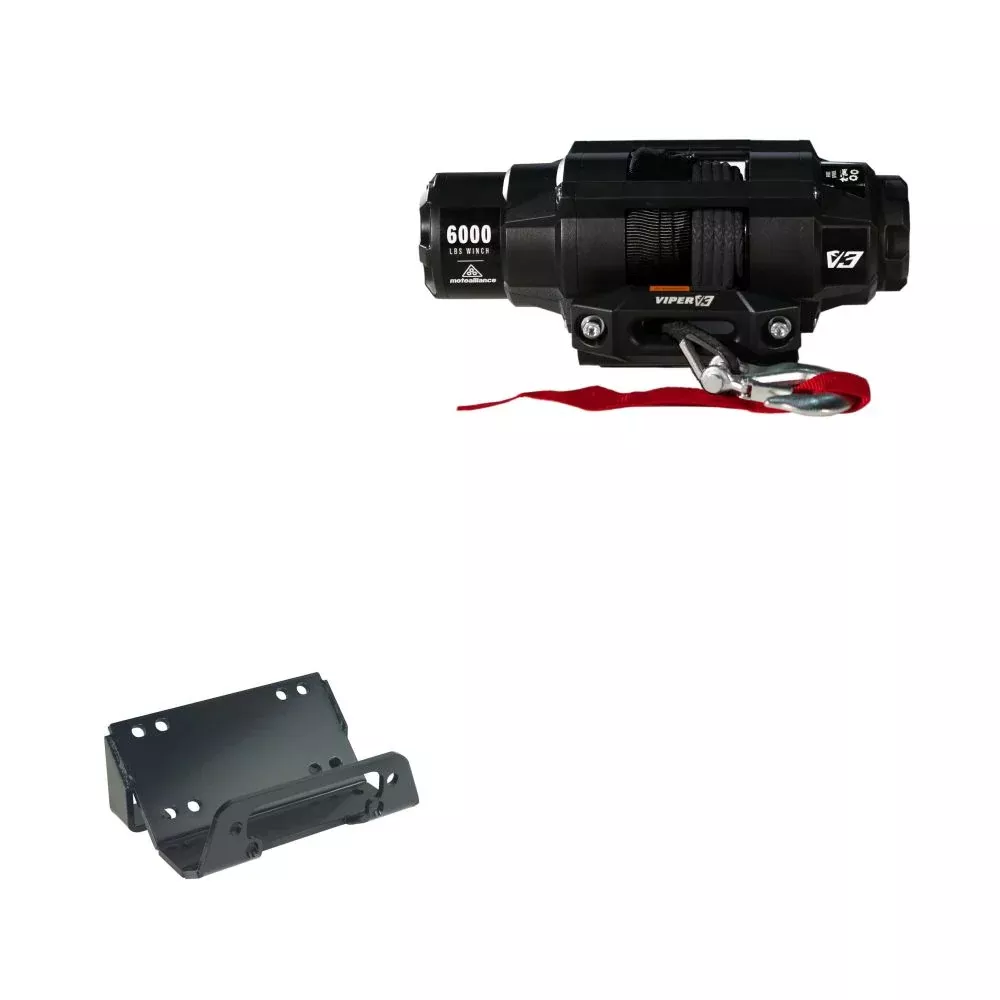 Viper 6000lbs V3 Winch Black Rope With Mount For Kawasaki Teryx 750 2014-2020