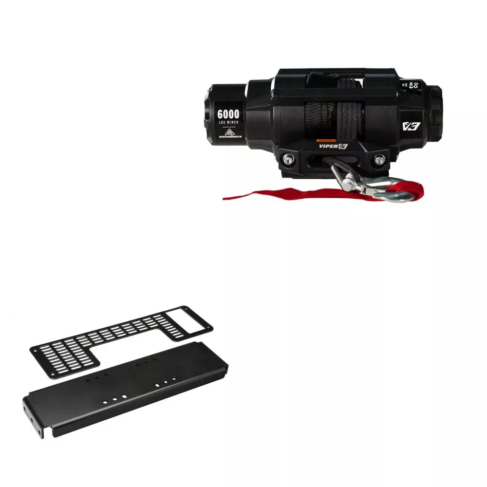 Viper 6000lbs V3 Winch Black Rope With Mount For Polaris Ranger 500 2002-2008