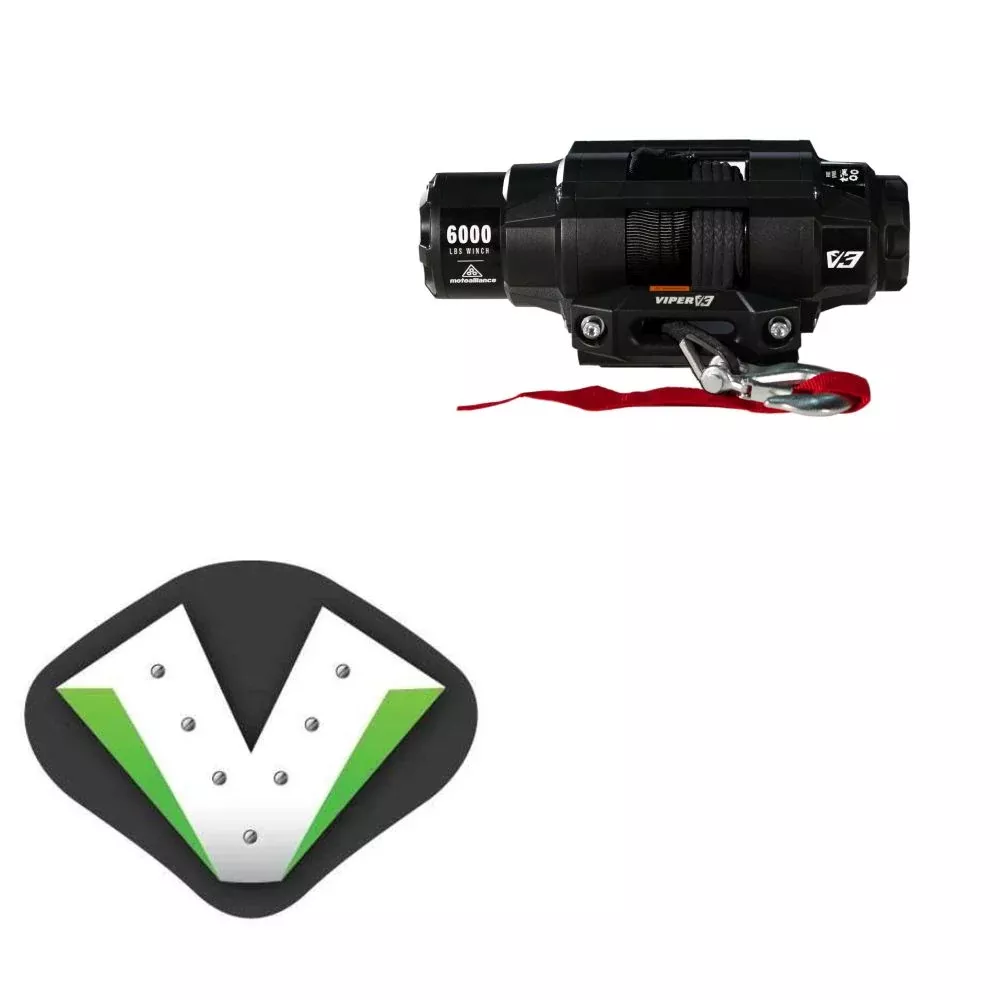 Viper 6000lbs V3 Winch Black Rope With Mount For Polaris Ranger Diesel 2011-2014