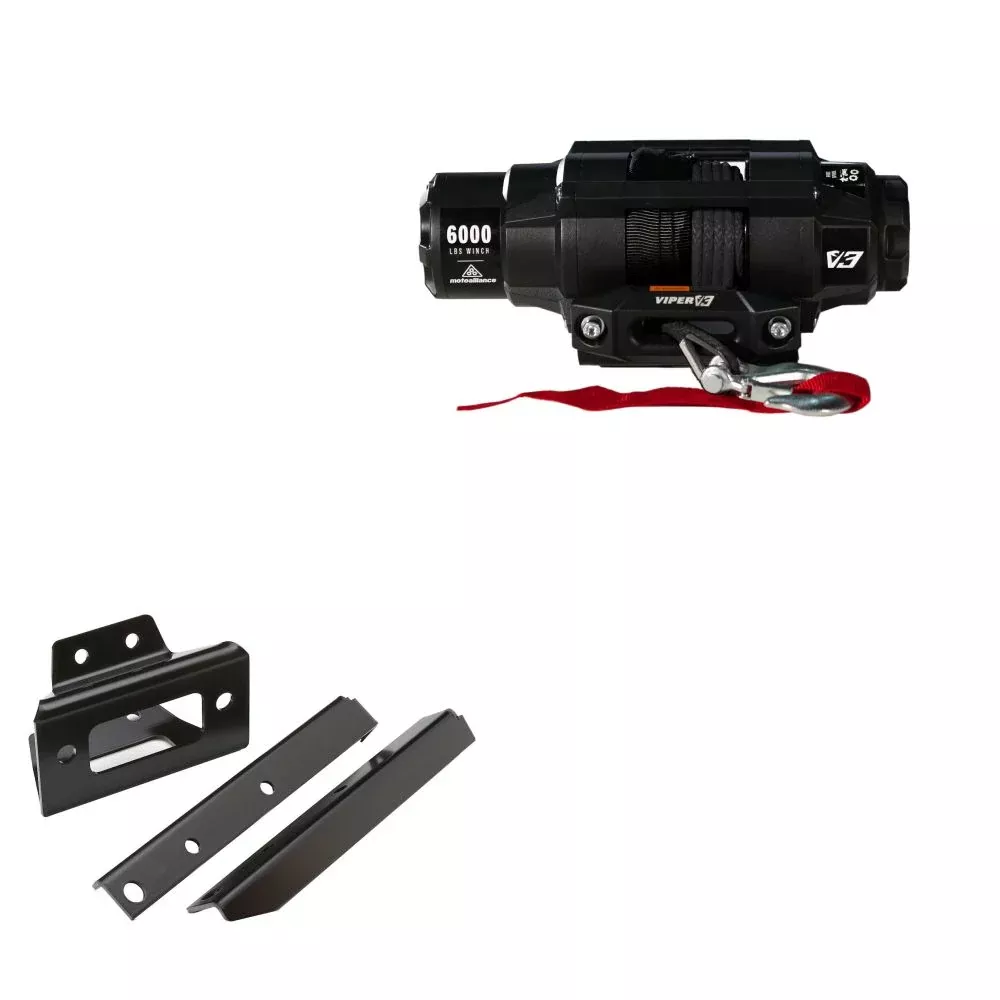 Viper 6000lbs V3 Winch Black Rope With Mount For Polaris RZR S 2008-2014