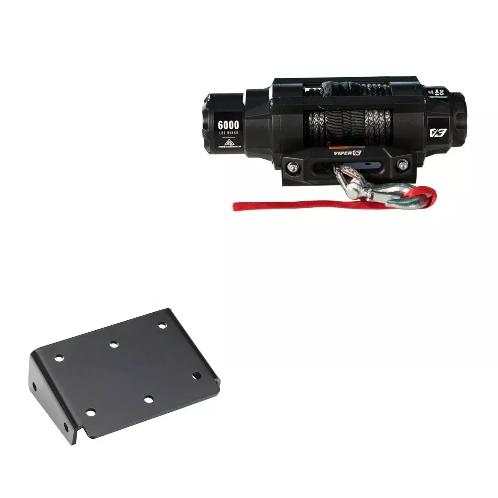 Viper 6000lbs V3 Winch Black Rope With Mount For Suzuki King Quad 750 2008-2018