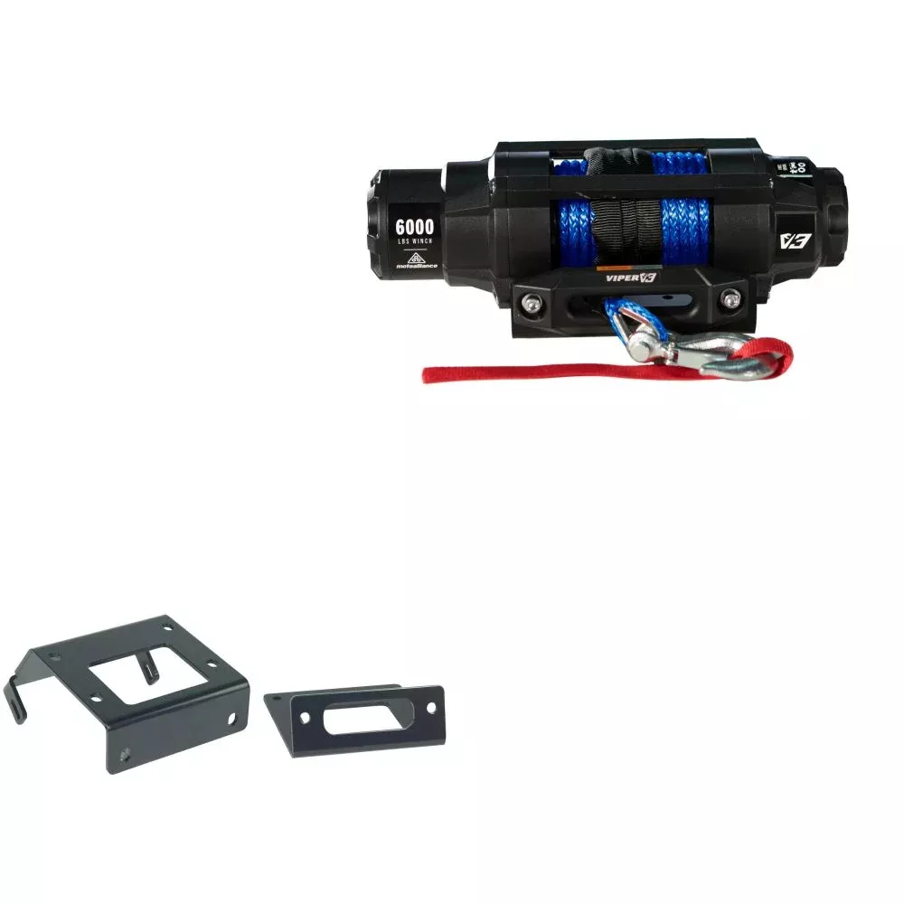 Viper 6000lbs V3 Winch Blue Rope With Mount For Honda Foreman Rubicon 500 2015-2021