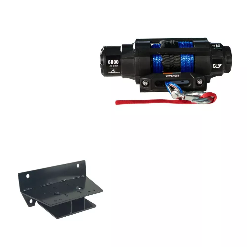 Viper 6000lbs V3 Winch Blue Rope With Mount For John Deer Gator XUV 550 2012-2021