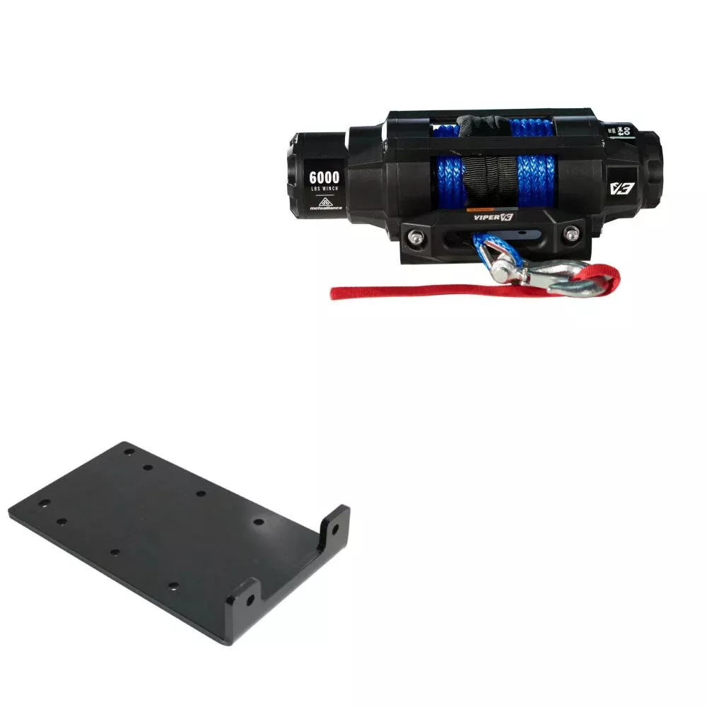 Viper 6000lbs V3 Winch Blue Rope With Mount For Kawasaki Mule 4000 2009-2020