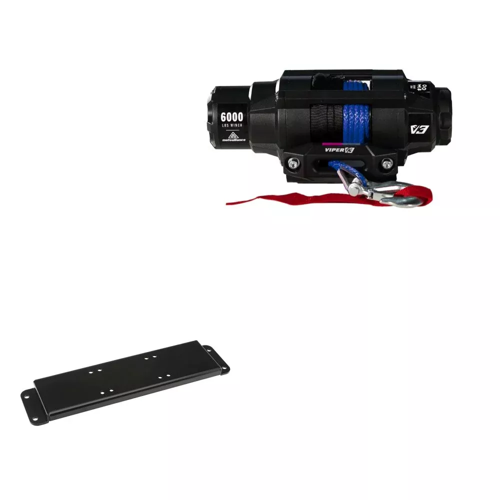 Viper 6000lbs V3 Winch Blue Rope With Mount For Polaris Ranger 700 With an Extreme Bumper 2006-2009