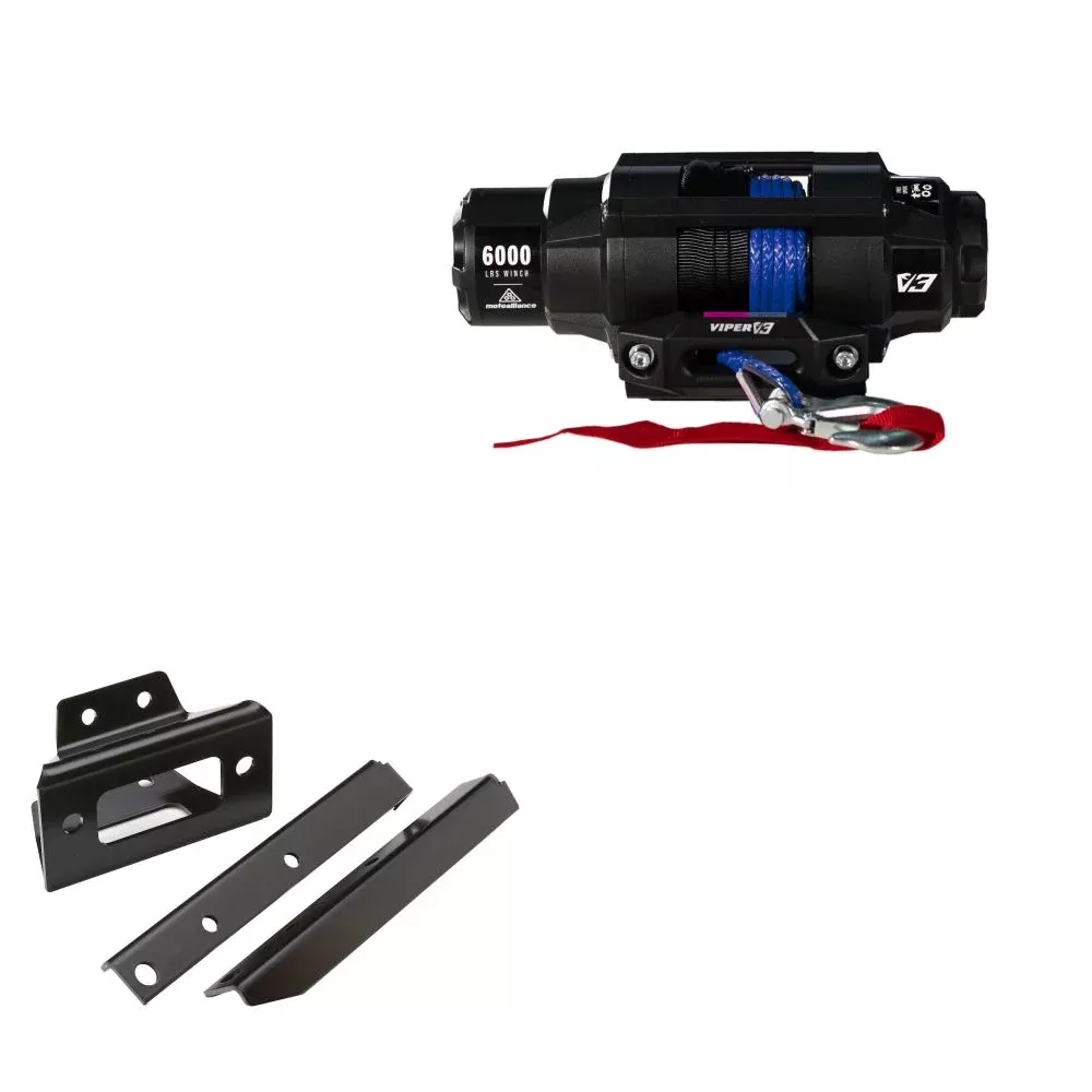 Viper 6000lbs V3 Winch Blue Rope With Mount For Polaris RZR 4 800 2010-2014