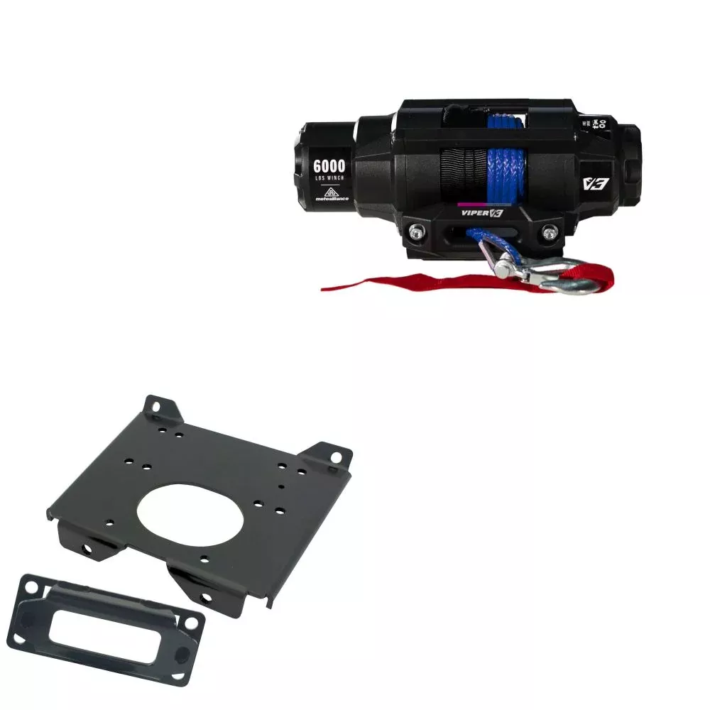Viper 6000lbs V3 Winch Blue Rope With Mount For Polaris RZR XP 1000 2014-2023