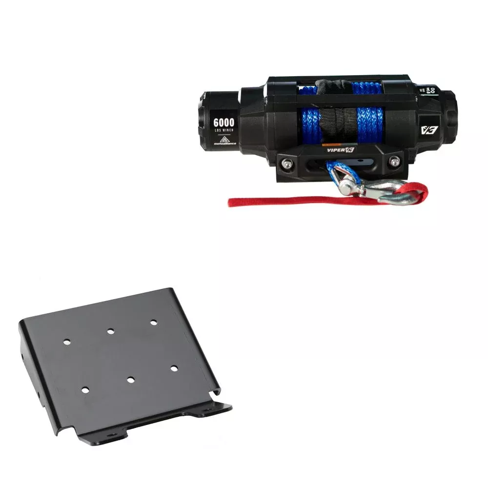 Viper 6000lbs V3 Winch Blue Rope With Mount For Suzuki King Quad 400 2008-2020