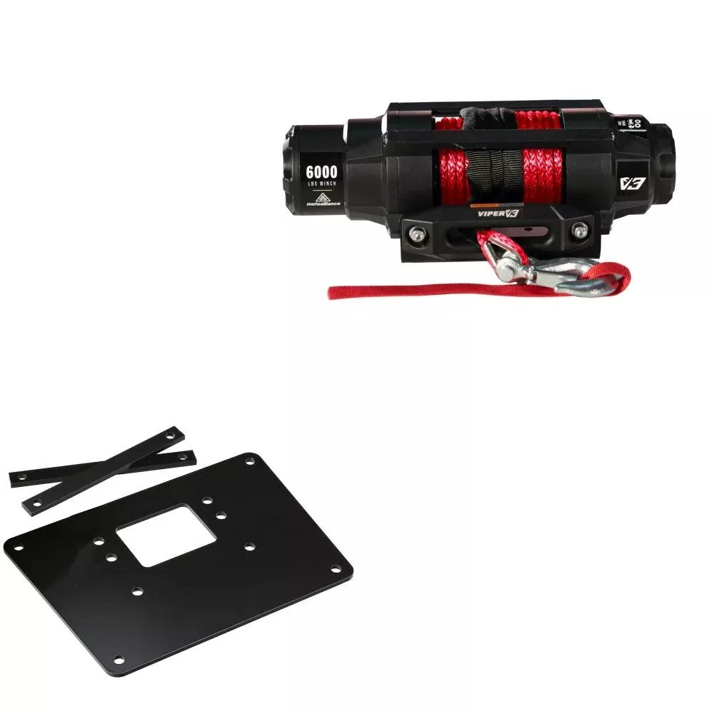 Viper 6000lbs V3 Winch Red Rope With Mount For Arctic Cat Lynx 2000 Auto 4×4 2004
