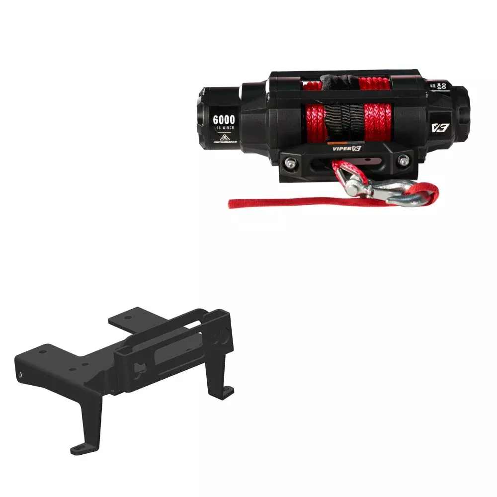 Viper 6000lbs V3 Winch Red Rope With Mount For Can-Am Commander 1000 2010-2021
