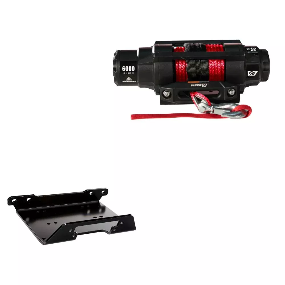 Viper 6000lbs V3 Winch Red Rope With Mount For Can-Am Maverick 1000 2013-2018