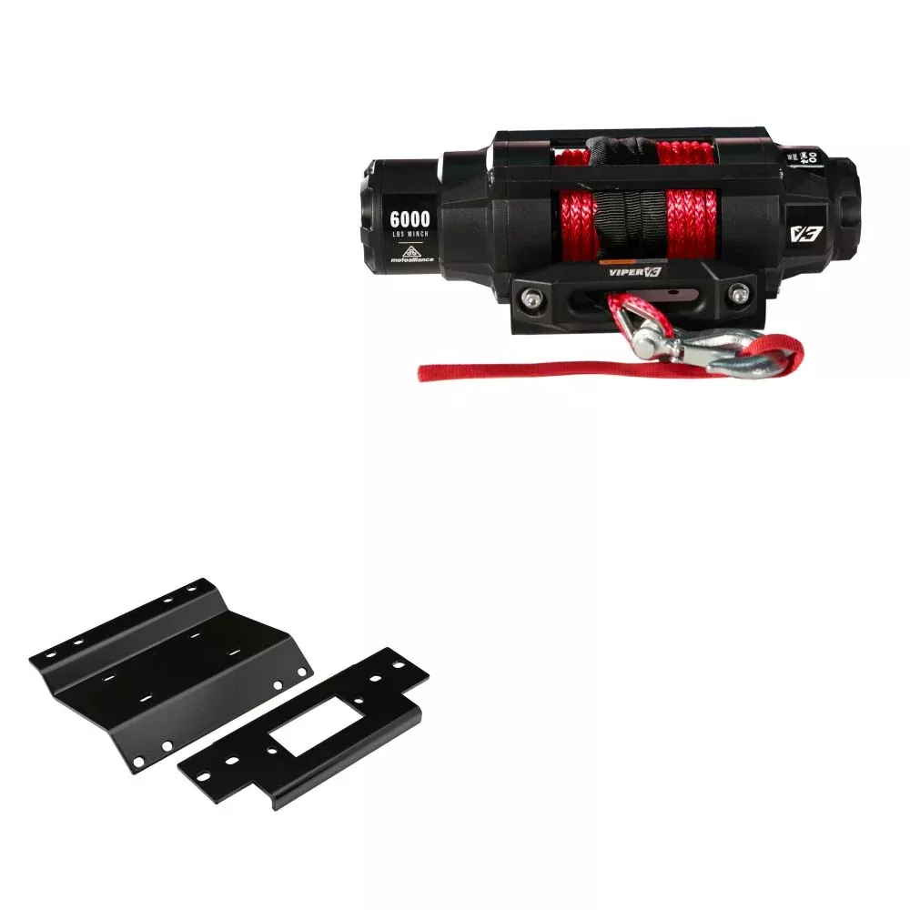 Viper 6000lbs V3 Winch Red Rope With Mount For Honda Foreman 450 1998-2004