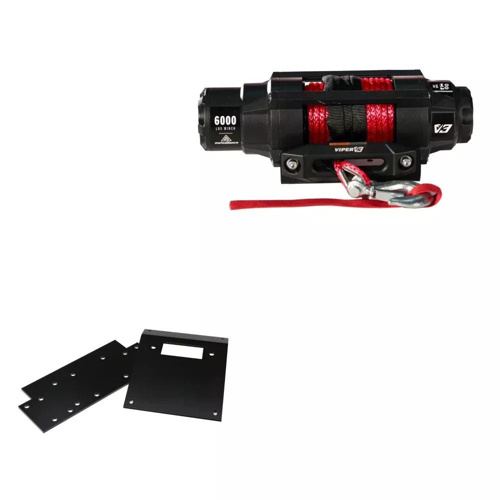 Viper 6000lbs V3 Winch Red Rope With Mount For Honda Foreman Rubicon 500 2002-2004