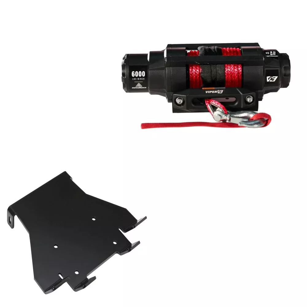 Viper 6000lbs V3 Winch Red Rope With Mount For Honda Foreman Rubicon 500 2007-2014