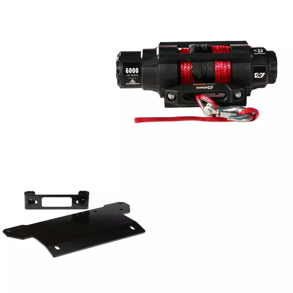 Viper 6000lbs V3 Winch Red Rope With Mount For Polaris Ranger 570 2015-2016