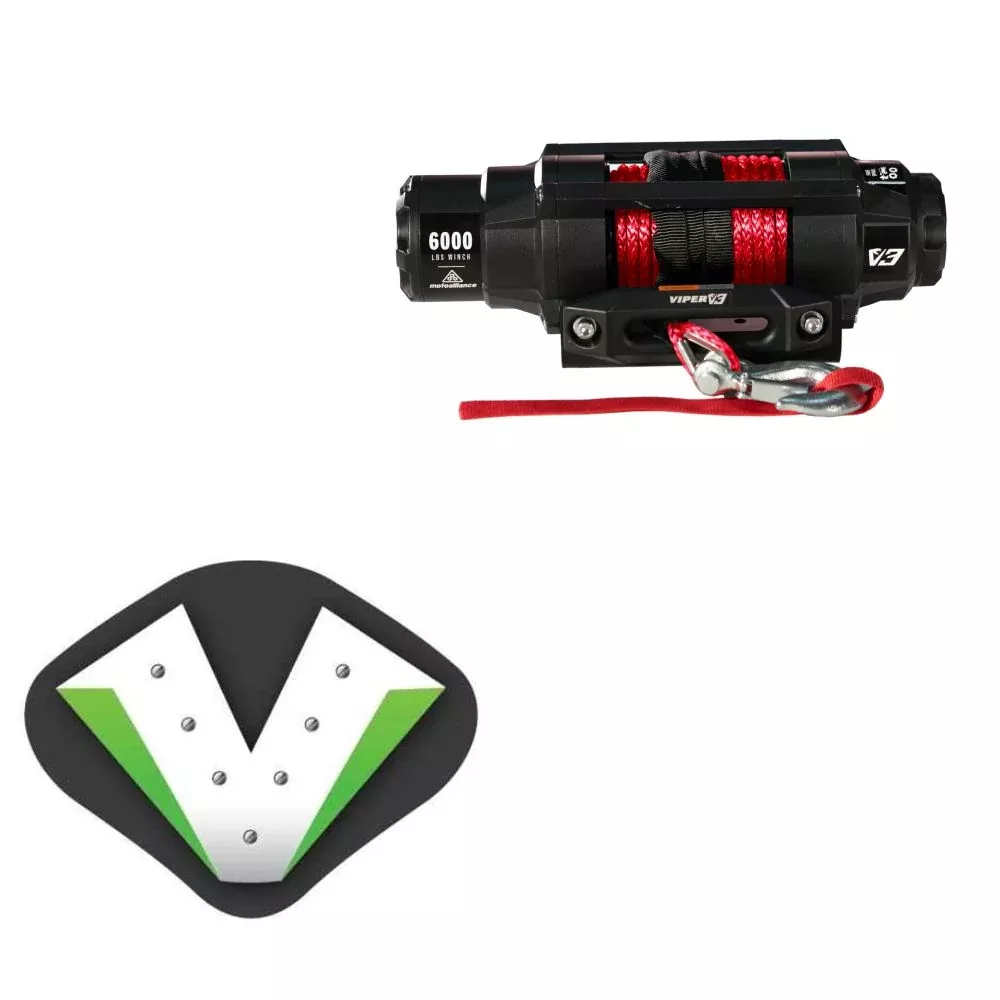 Viper 6000lbs V3 Winch Red Rope With Mount For Polaris Ranger Diesel 2011-2014