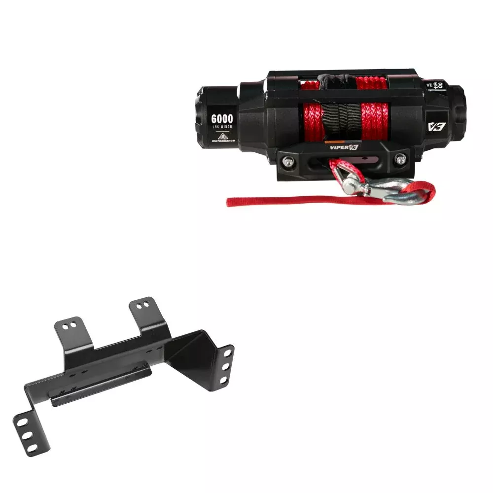 Viper 6000lbs V3 Winch Red Rope With Mount For Polaris Ranger EV EXTs 2015-2017