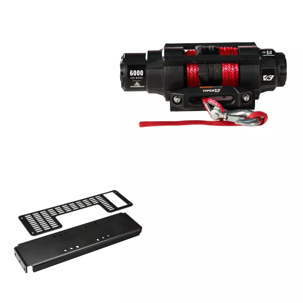 Viper 6000lbs V3 Winch Red Rope With Mount For Polaris Ranger TM 2004-2006