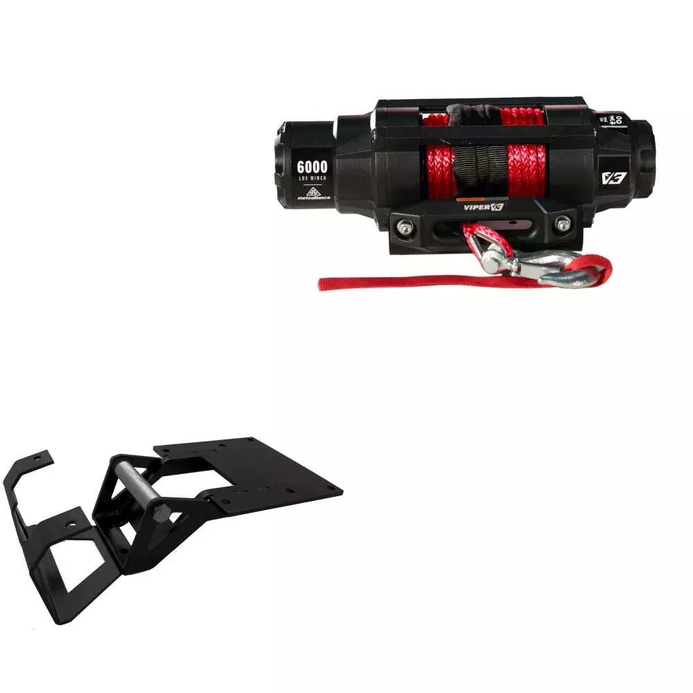 Viper 6000lbs V3 Winch Red Rope With Mount For Polaris RZR 4 XP 900 2011-2014